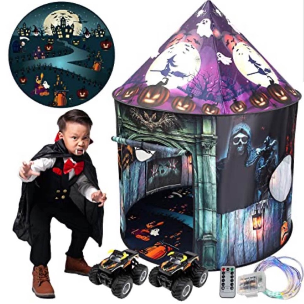 Halloween Kids Pop Up Tent Set with Monster Truck Toy NWT